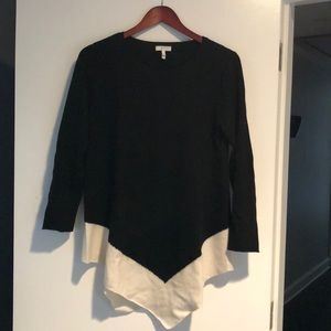 Joie black and white asymmetrical sweater.  Size S